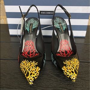 Dolce and Gabbana slingback black multi size 36.5